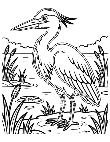 Heron coloring page