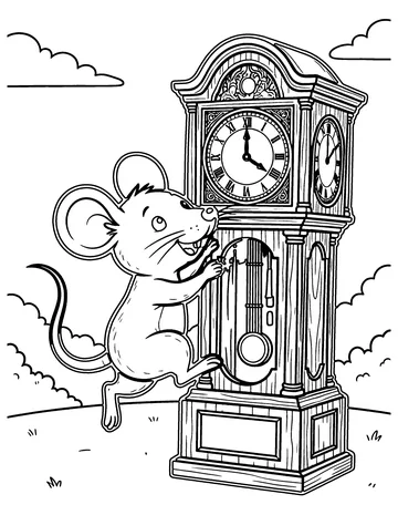 Hickory Dickory Dock coloring page