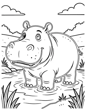 Hippo coloring page