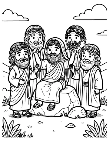 Holding Up Moses' Arms coloring page