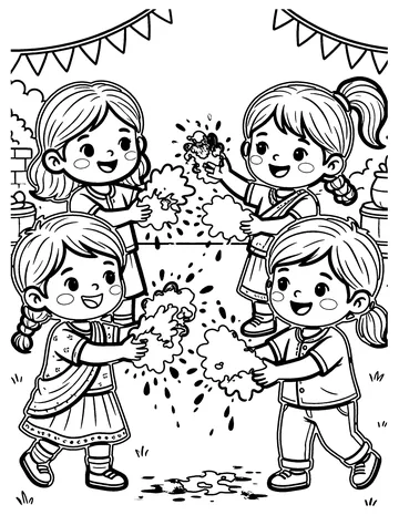Holi Festival coloring page