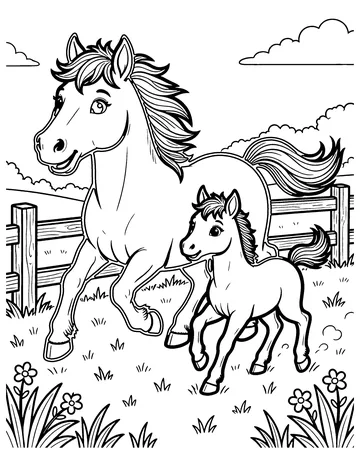 Horse and Foal coloring page