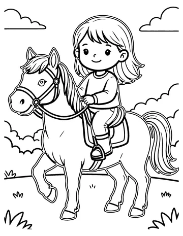 Horse and Rider coloring page