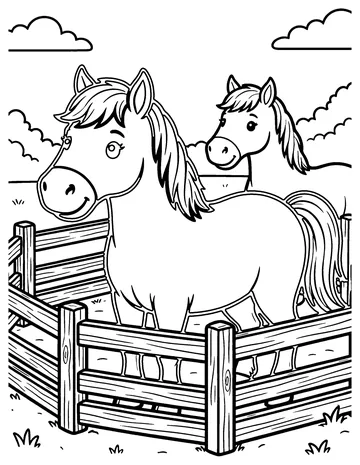 Horse Corral coloring page