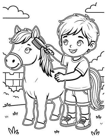 Horse Grooming coloring page