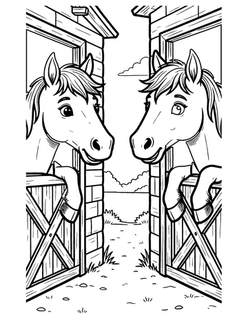 Horse Stable coloring page