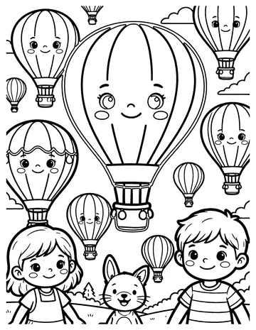 Hot Air Balloon Festival coloring page