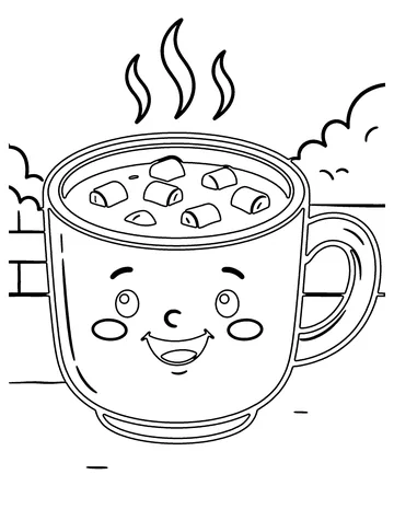 Hot Cocoa coloring page
