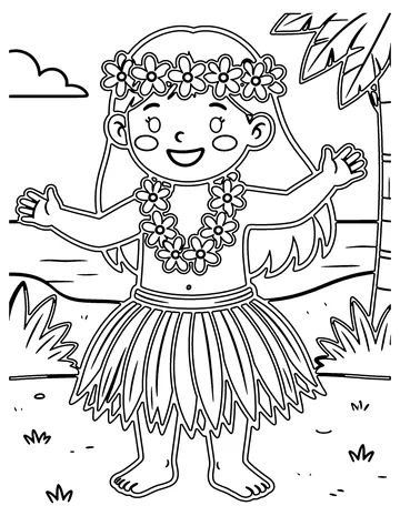 Hula coloring page