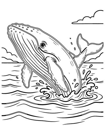 Humpback Breach coloring page