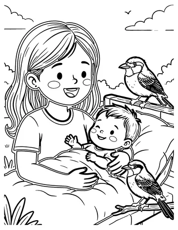 Hush, Little Baby coloring page