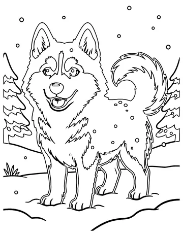 Husky coloring page