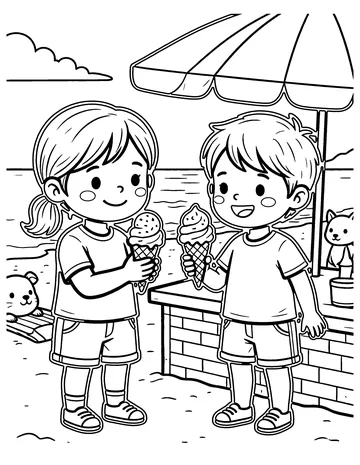 Ice Cream Stand coloring page