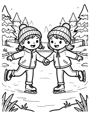 Ice Skating coloring page