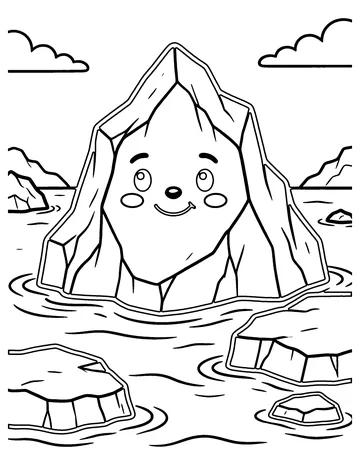 Icebergs coloring page