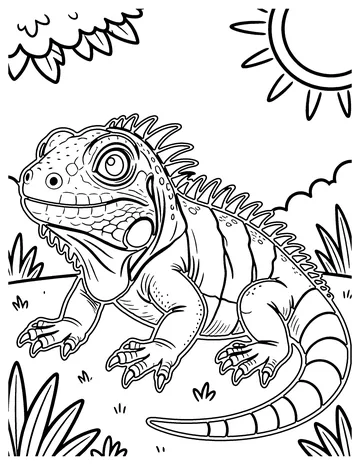Iguana coloring page