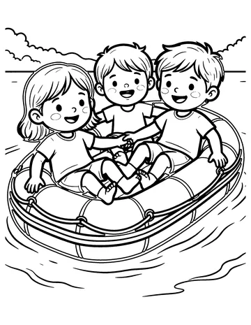 Inflatable Raft coloring page