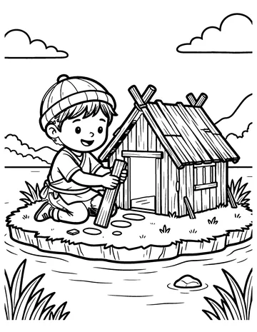Island Castaway coloring page