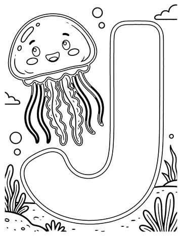 J Is for Jellyfish coloring page