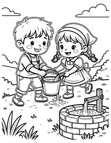 Jack and Jill coloring page