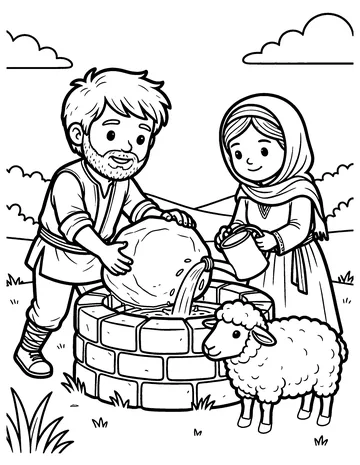 Jacob Meets Rachel coloring page