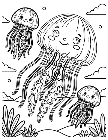 Jellyfish Dance coloring page