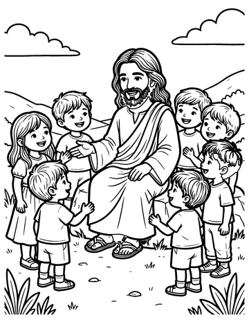 Jesus Loves the Children coloring page