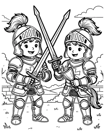 Jousting Knights coloring page