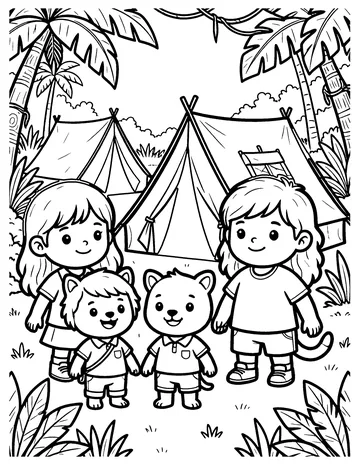 Jungle Camp coloring page