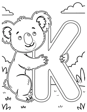 K Is for Koala coloring page