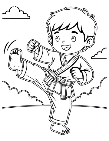 Karate coloring page