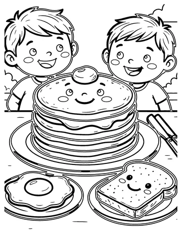 Kawaii Breakfast coloring page
