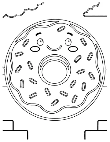 Kawaii Donut coloring page