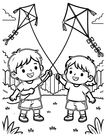 Kite Contest coloring page