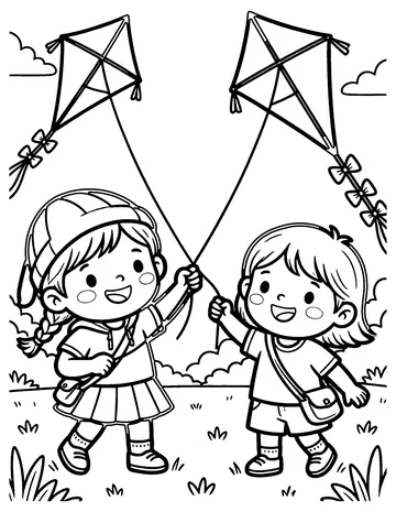 Kite Day coloring page