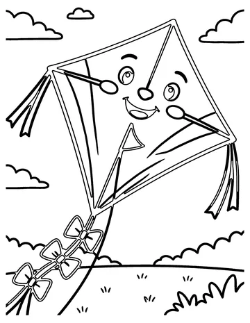 Kite coloring page