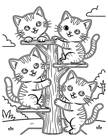 Kitten Tower coloring page