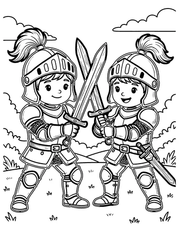 Knight Training coloring page