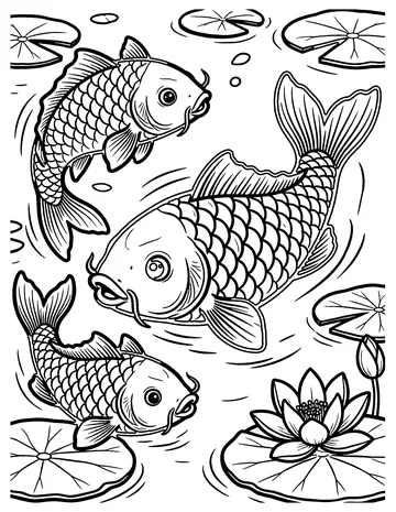 Koi Pond coloring page