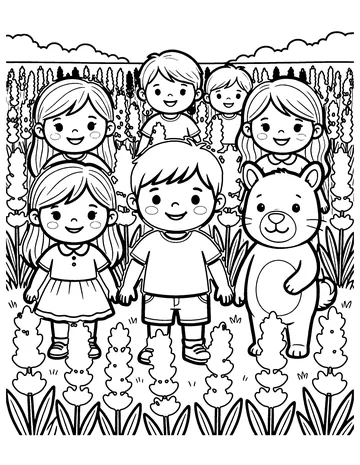 Lavender Field coloring page