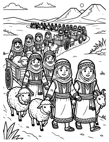 Leaving Egypt coloring page