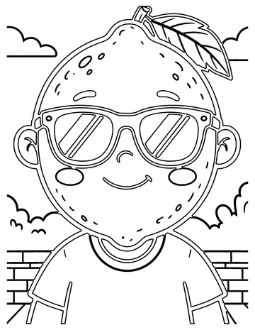 Lemon Sunglasses coloring page