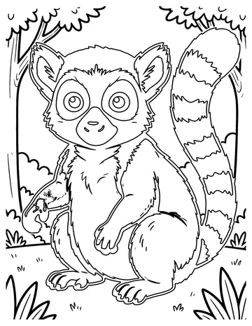 Lemur coloring page