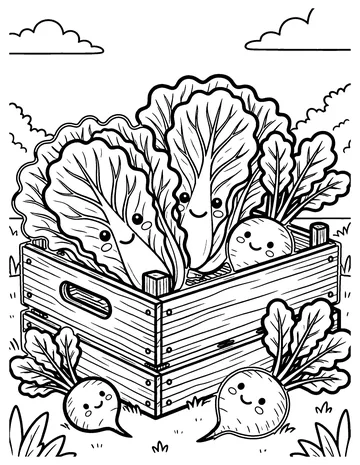 Lettuce and Radishes coloring page