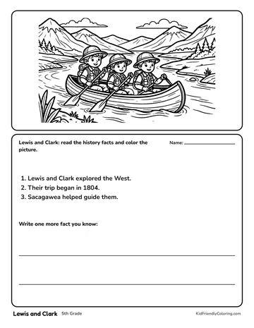 Lewis and Clark coloring page