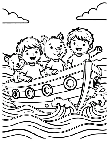 Lifeboat coloring page