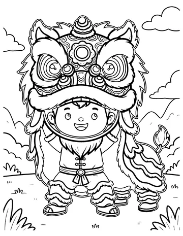 Lion Dance coloring page