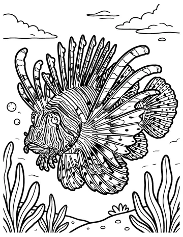 Lionfish coloring page