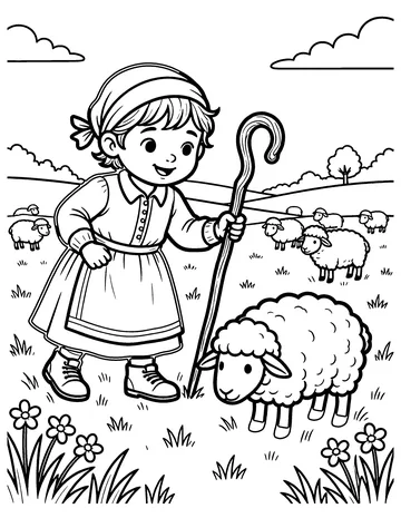 Little Bo Peep coloring page