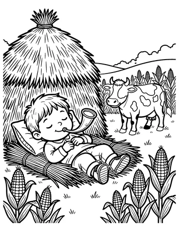 Little Boy Blue coloring page